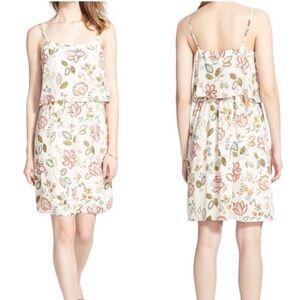 Madewell Silk Floral Mini Dress Size 0 Spaghetti Strap Lined